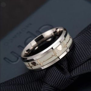 New Luminous ECG Stainless Steel Ring